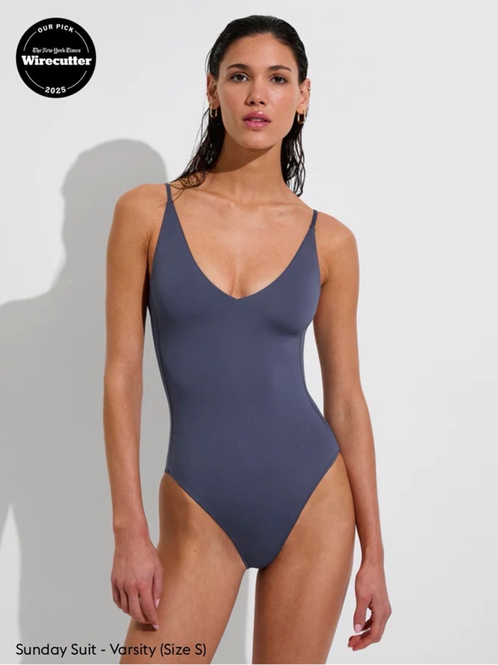 Left On Friday Varsity One-Piece Swimsuit in Varsity Blue